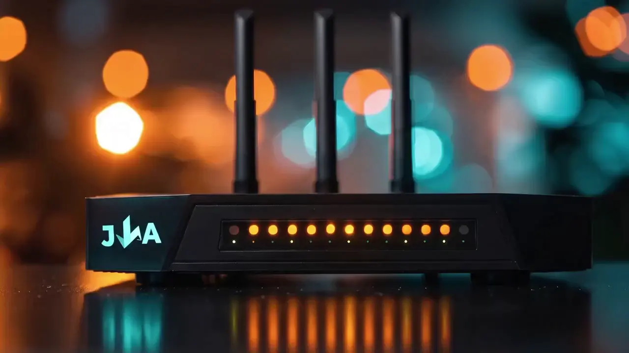 Server rack with illuminated network switches and optical fiber connections